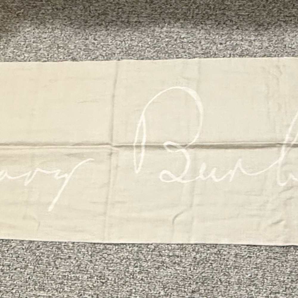 Cream Scarf with Script Design - Picture 1 of 5